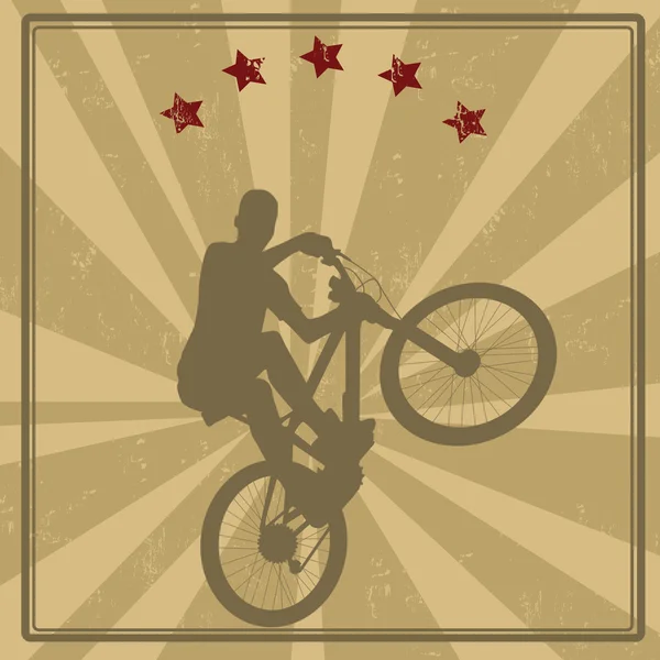 Cartel retro ciclista BMX — Vector de stock