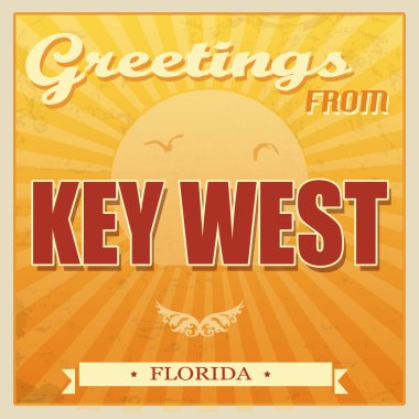 Vintage anahtar west, florida poster