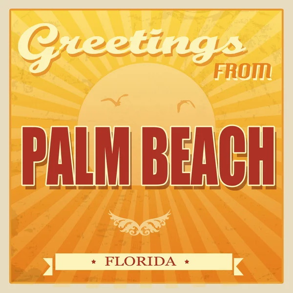 Cartel de Vintage Palm Beach, Florida — Archivo Imágenes Vectoriales