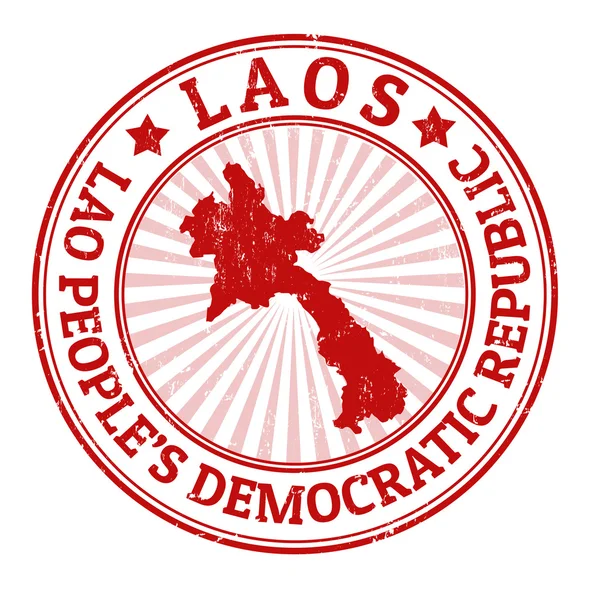 Лаос штамп — стоковий вектор