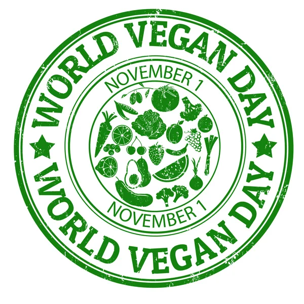 世界素食日邮票 — 图库矢量图片