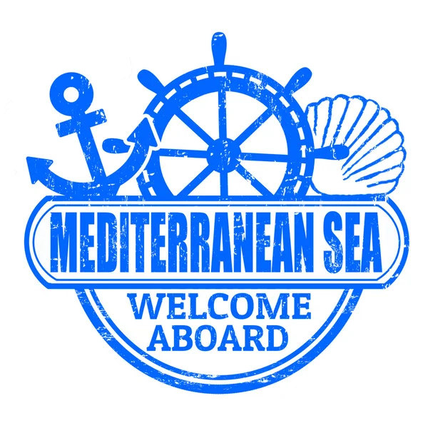 Carimbo do mar Mediterrâneo — Vetor de Stock