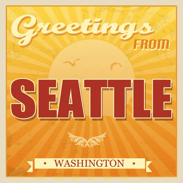 Vintage seattle, washington plakat — Wektor stockowy