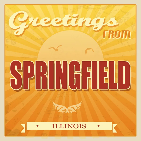 Affiche vintage Springfield, Illinois — Image vectorielle