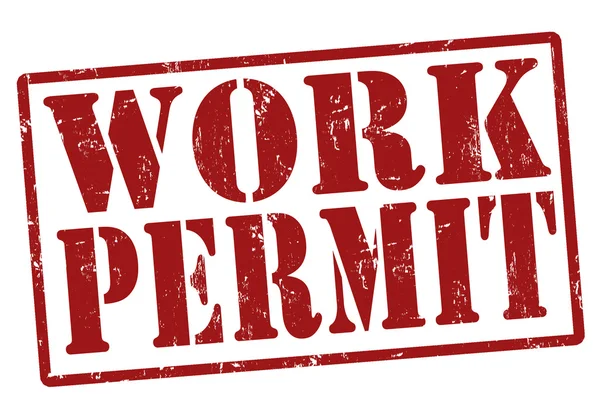 Work Permit stamp — Stock Vector