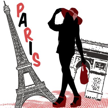 paris üzerinde kadın silueti