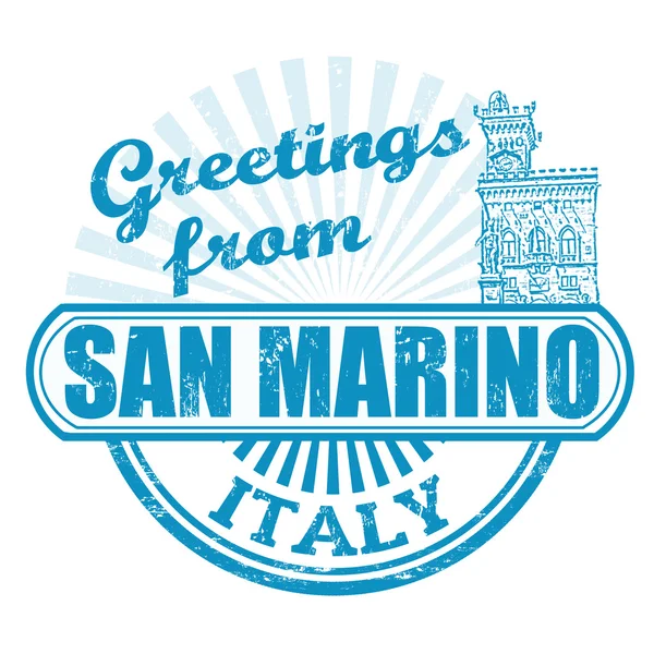 Greetings from San Marino stamp — Stock Vector