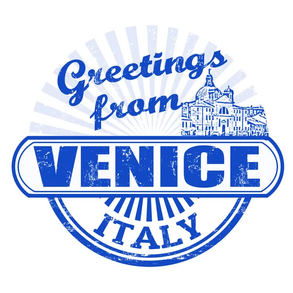 Saludos desde el sello de Venecia — Vector de stock