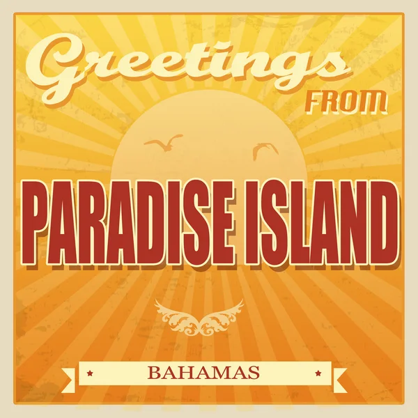 Paradise Island, cartaz das Bahamas — Vetor de Stock