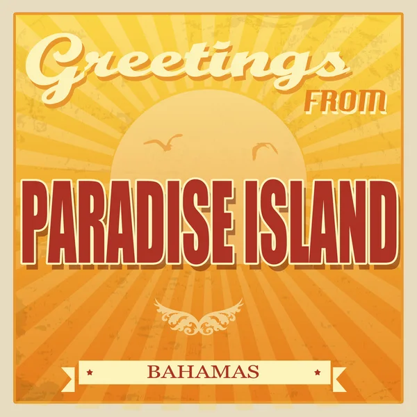 Paradise Island, cartel de Bahamas — Vector de stock