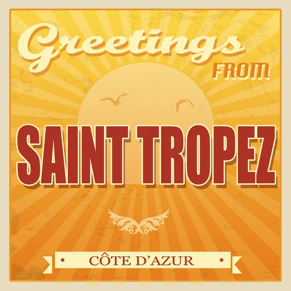Saint Tropez, Cote d'Azur poster — Stok Vektör