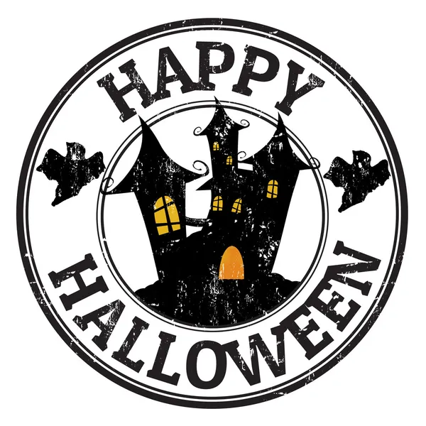 Happy halloween stamp — Stock Vector