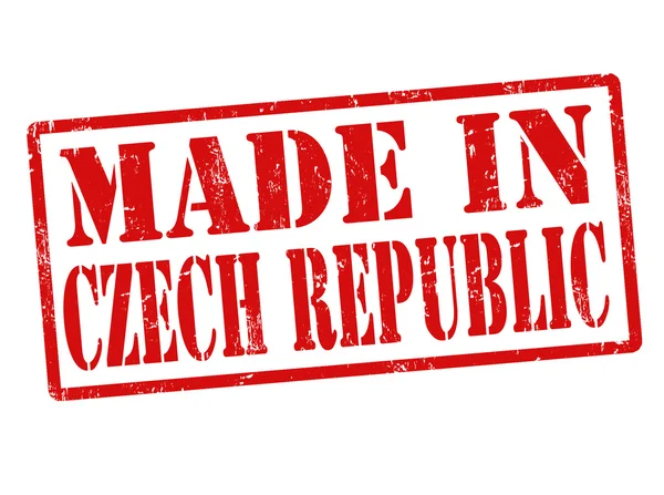 Feito em selo de república checa — Vetor de Stock