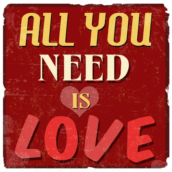 All you need is love poster — Stock Vector