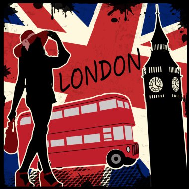 London retro poster clipart
