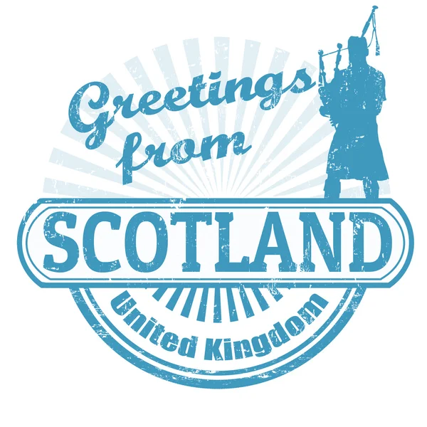 スコットランド切手からのご挨拶 — ストックベクタ