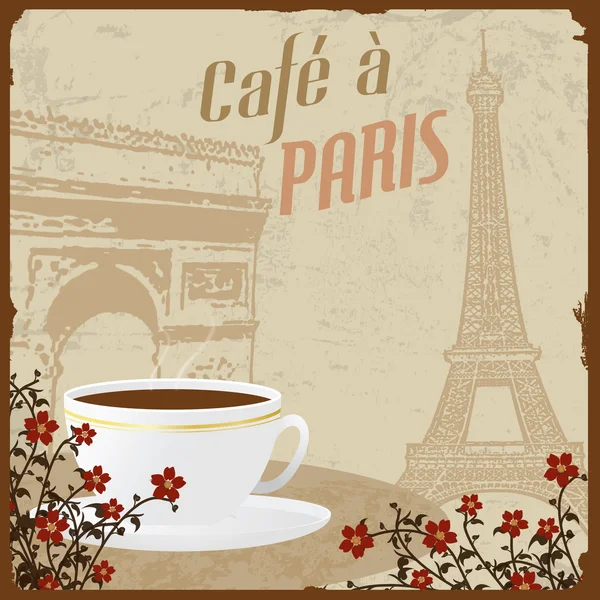 Affiche vintage café français — Image vectorielle