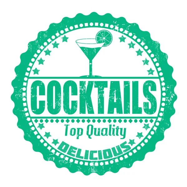 Cocktails stamp — Stock Vector