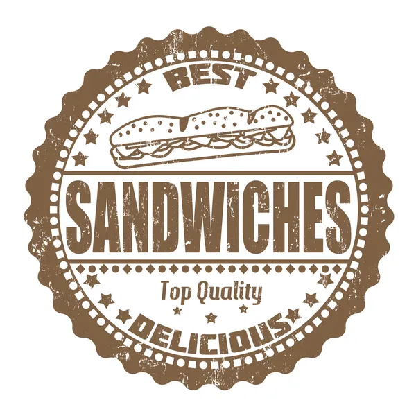 Sello de sándwiches — Vector de stock