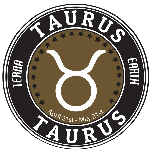 Taurus zodiac címke — Stock Vector