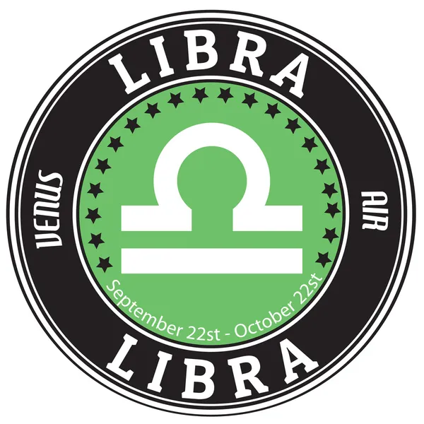 Etiqueta del zodíaco Libra — Vector de stock