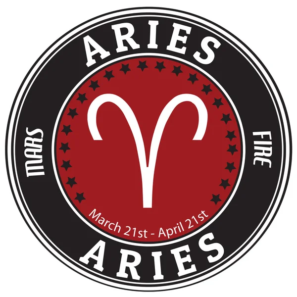 Etiqueta zodiacal Aries — Archivo Imágenes Vectoriales