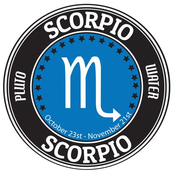 Scorpio zodiac label — Stock Vector