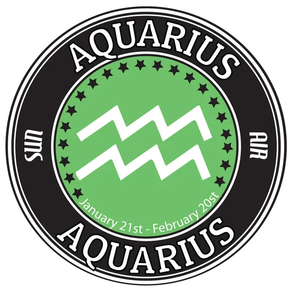 Etiqueta del zodíaco de Acuario — Vector de stock