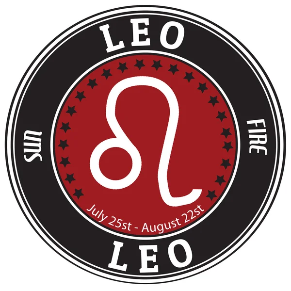Leo állatöv címke — Stock Vector