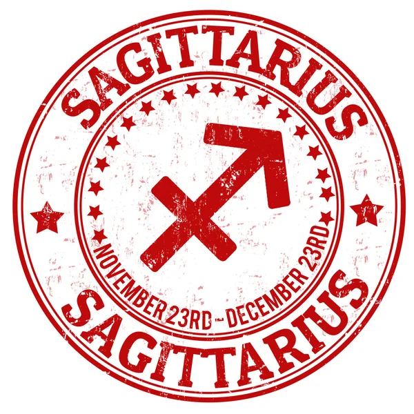 Sagittario zodiaco francobollo grunge — Vettoriale Stock
