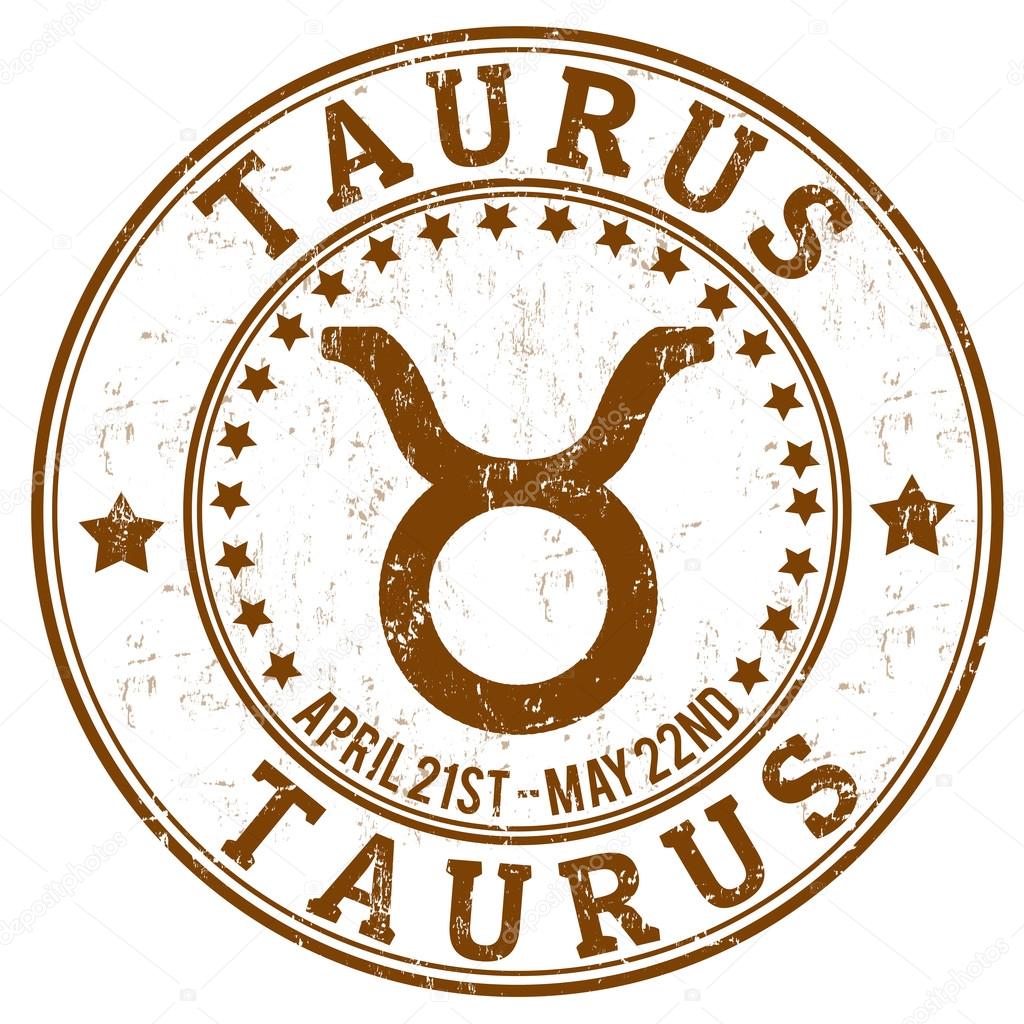 Taurus zodiac grunge stamp