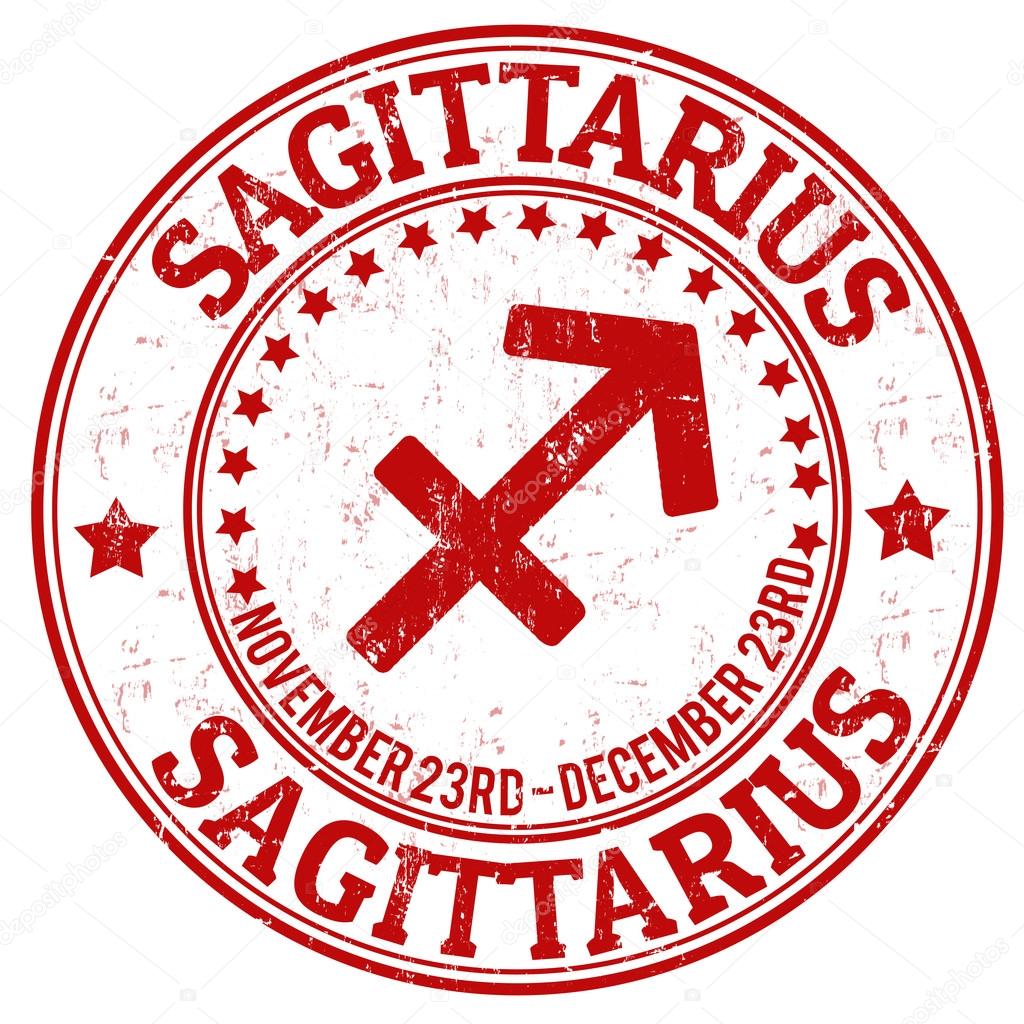 Sagittarius zodiac grunge stamp