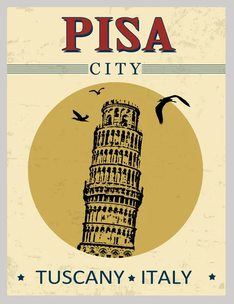 Cartel Torre de Pisa — Vector de stock