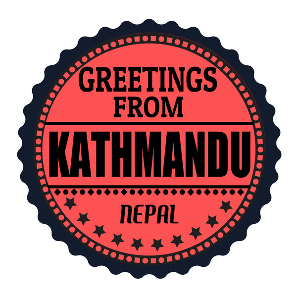 Greetings from Kathmandu label