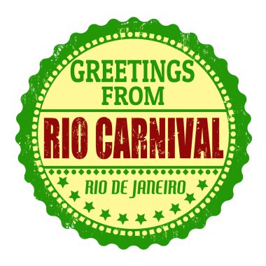 Greetings from Rio carnival label clipart