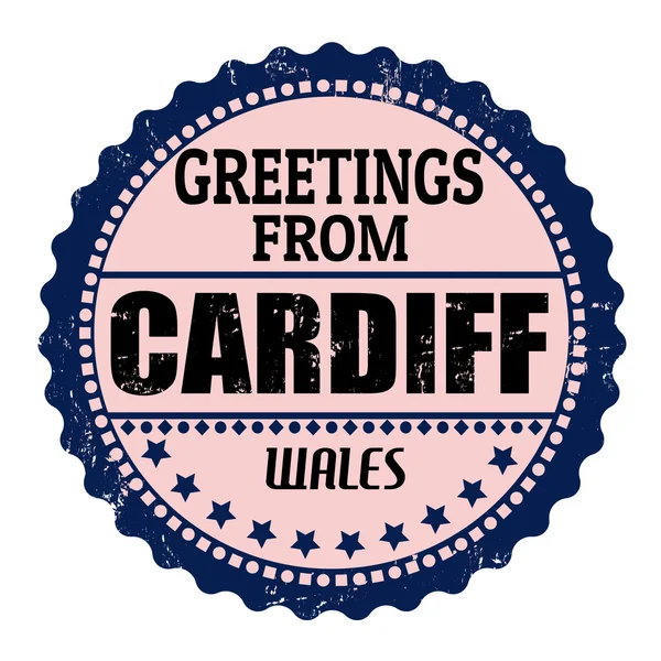 Pozdrav z Cardiffu popisku — Stockový vektor