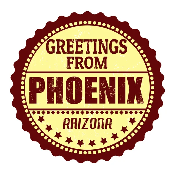 Phoenix etiket selamlar — Stok Vektör