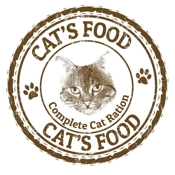 Carimbo de comida de gato — Vetor de Stock