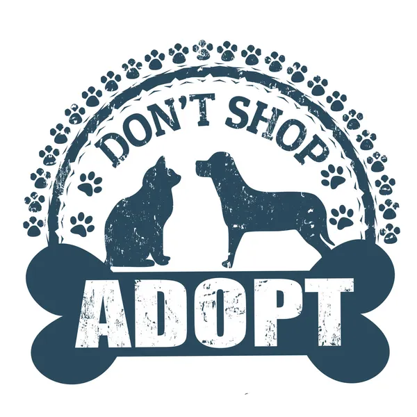 Don't shop adopt stamp — Stock Vector