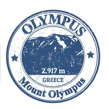 Mount Olympus stamp clipart