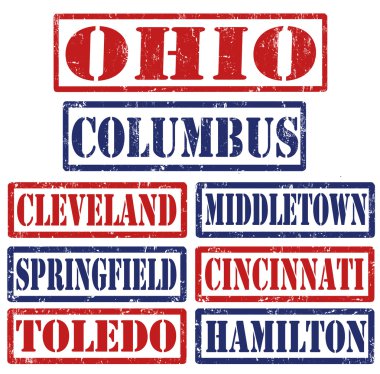 Ohio şehirler pullar