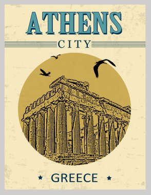 Parthenon dan Atina poster