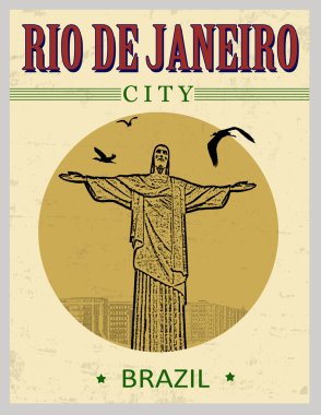 İsa'nın kurtarıcı itibaren rio de Janeiro'da poster