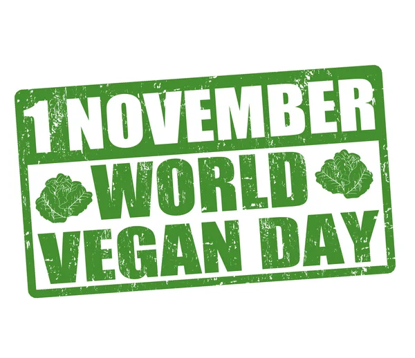 Wereld vegan dag stempel — Stockvector