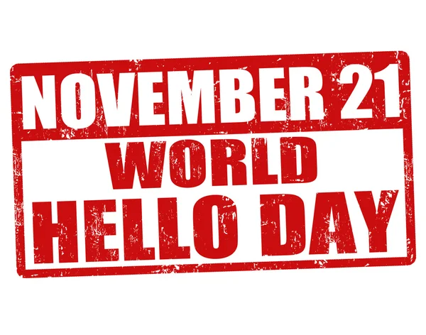 Sello World Hello Day — Archivo Imágenes Vectoriales