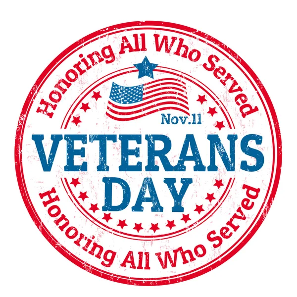 Veterans Day stamp — Stock Vector