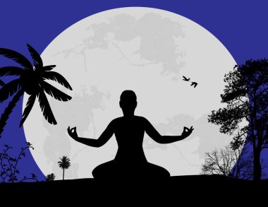 Yoga, meditasyon lotus poz