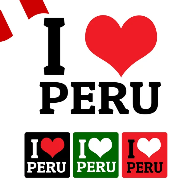 I love Peru sign and labels — Stock Vector