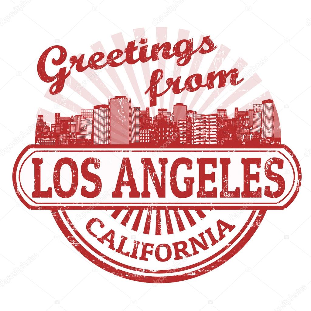 Greetings from Los Angeles stamp — Stock Vector © roxanabalint 34654575