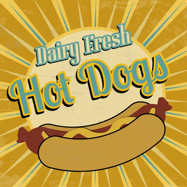 Cartel vintage de Hot Dogs — Vector de stock